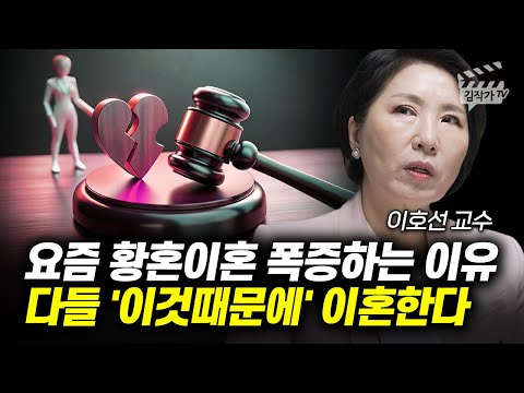 요즘 황혼이혼 폭증하는 이유, 다들 '이것때문에' 이혼한다 (이호선 교수)