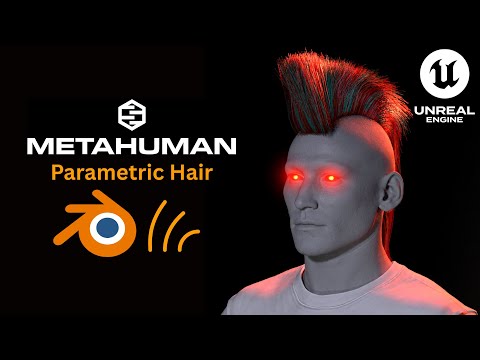 Unreal Engine 5 MetaHuman Parametric Grooms ( + Hair Cards 🤯 ) using BLENDER 🔥  | Tutorial
