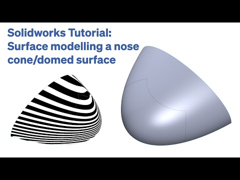 Solidworks Tutorial: Surface modelling a nose cone/domed surface