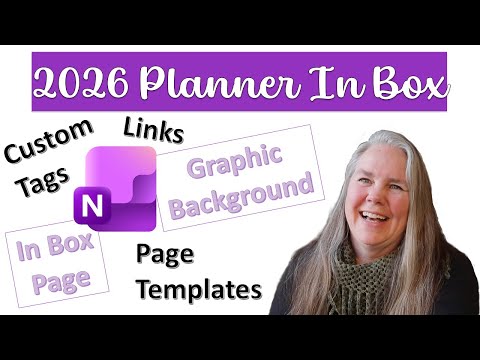 2026 OneNote Planner In box page with custom links and custom tags