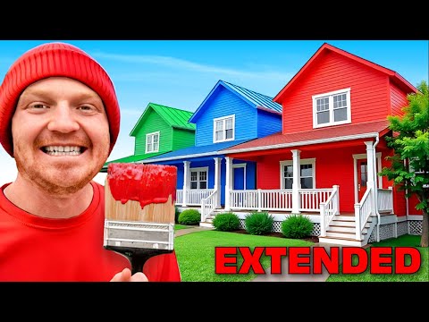 I Survived 3 Houses In ONE COLOR! - EXTENDED