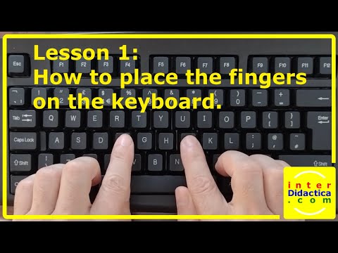 Lesson 1: How to place the fingers on the keyboard. Free Typing Course.