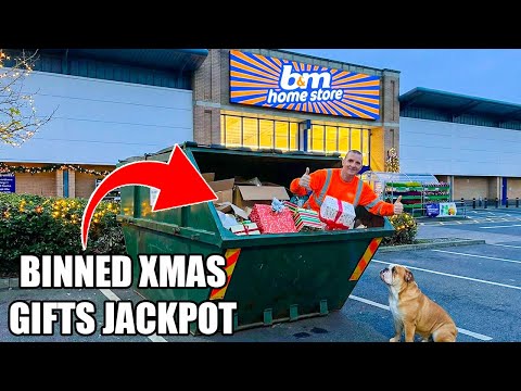 DUMPSTER DIVING UK, FINDING FREE GIFTS AT B&M FOR CHRISTMAS😲🎄🧑‍🎄☃️