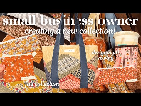 CREATING MY FALL COLLECTION🍂🧵✨ // designing and sewing fall products using Tilda prints and quilts🪡