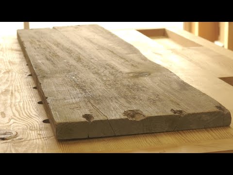 【木工DIY】松ヤニ壺だらけで、古民家床下に放置された松木材を美しく料理します