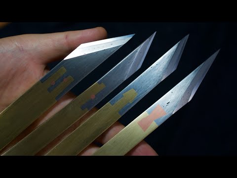 4種の継ぎ手の切り出し小刀を作ってみたら象嵌のように美しい接合部になった