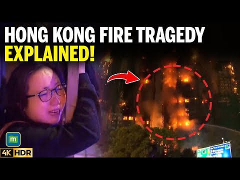 Hong Kong Apartment Fire: Death Toll Climbs to 55 | Drone Shots of Hong Kong Apartment Fire