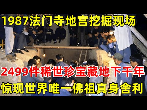 1987年法门寺地宫挖掘现场,2499件珍宝埋藏地下1113年,惊现世界唯一的佛祖真身舍利【历史揭秘】#法门寺地宫