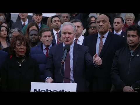 Van Hollen Joins Rally At Treasury Department Amid Musk’s Takeover of Agency Data