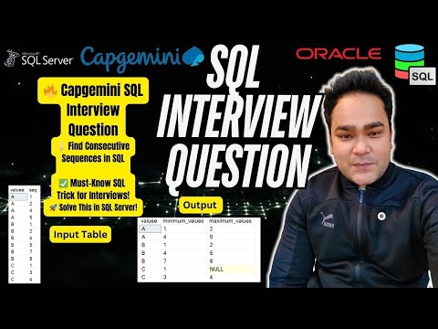 🔥 Capgemini SQL Interview Question | Find Consecutive Sequences in SQL Server
