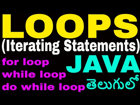 Iterating (LOOPS) Statements in java telugu || for loop || while loop || do-while loop