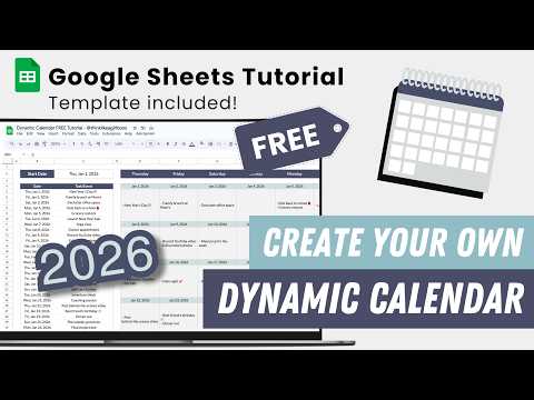 Dynamic Calendar Google Sheets Tutorial + FREE Template