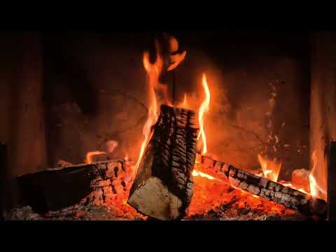 Heavy Crackling Fireplace 🔥 Cozy Night Ambience for Relaxing, Studying & Sleep | 12 hours