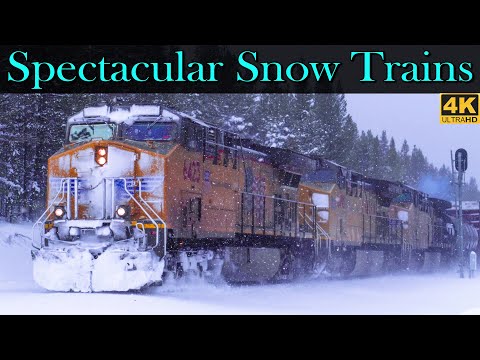 Spectacular Snow Trains: Union Pacific in Oregon & more (4K) | Jan. 2024