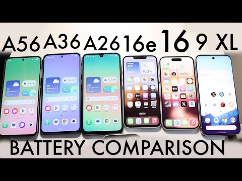 Samsung Galaxy A56 Vs iPhone 16e Vs Galaxy A36 Vs iPhone 16 Vs Galaxy A26 Vs Pixel 9 Battery Test!