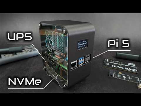 Ultimate Raspberry Pi 5 Desktop Server with UPS, NVMe & Stats Display