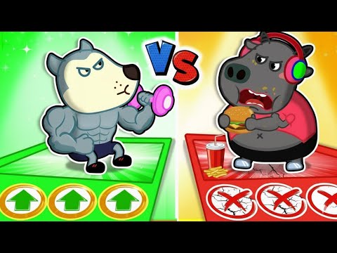 🥗🍔 Healthy Eats vs Junk Bites – The Food Tracker Challenge | Wolfoo Funny Cartoon for Kids