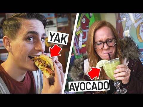 Trying WEIRD FOODS! - Yak Burger, Avocado Margarita, Antelope Hot Dog (Austin, Texas)