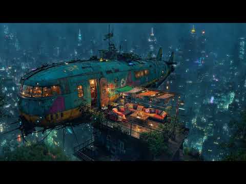 Lofi Zen - Skyline Serenity Lo-fi with Electric Rain | For Study, Sleep, or Relaxation | 4K