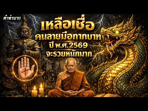 คำทำนายหลวงปู่ศิลา‼️ถึงคนที่มีกากบาทกลางฝ่ามือ ปีพศ 2569 จะร่ำรวยหนักมาก..