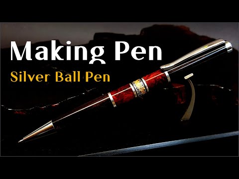 [ Pen turning ] Making Ball pen / Silver, Gold, Amboynaburl wood