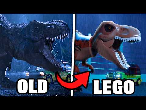 I turned the T-REX SCENE from JURASSIC PARK into a LEGO MOVIE... (stop motion)