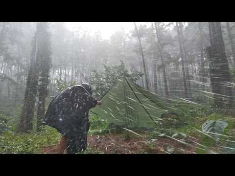 ⛈️Camping in the middle of heavy rain and thunder 🎧 Days of nonstop heavy rain.