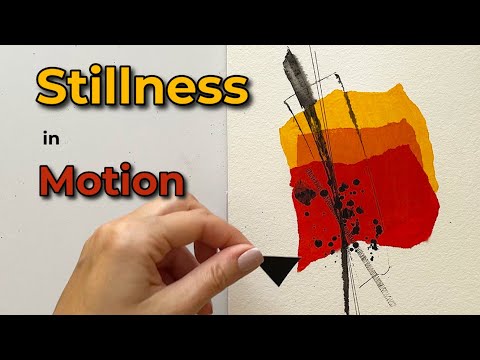 Abstract Collage Painting with Acrylics | Textured Layers & Dynamic Lines
