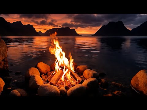 12 Hours by the Lake 🔥 Crackling Fire for Sleep & Relaxation