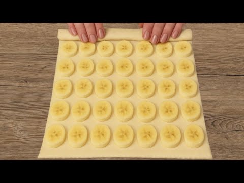 Unglaublich! Weihnachtsdessert in 5 Minuten! Nur Blätterteig und Bananen!