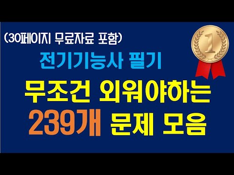 🥇전기기능사필기🥇 무조건 암기해야하는 문제 239개 모음!(무료자료포함) 🕑 1시간 투자로 완성!
