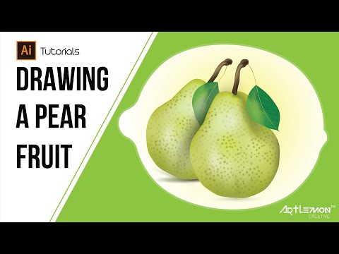 How to draw a realistic pear fruit in illustrator | using Pen and Mesh tool | Artlemon Creative