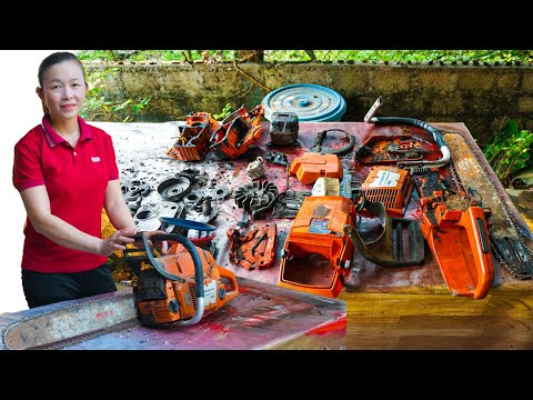 GENIUS GIRL: Repair And Restore Damaged GasoLine Saws - Duyen / Mechanical Girl