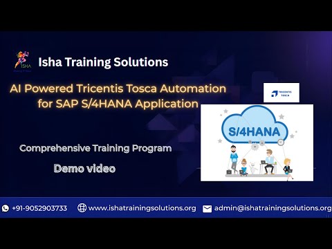 Tosca for SAP  Demo video 9th December 2025. Pls call or WhatsApp us on +91-9052903733 to enroll