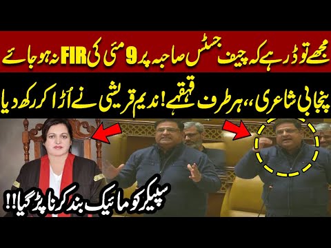 Mjhy Dar Hai Chief Justice Par 9 May Ki FIR Na Ho Jaye | PTI's Nadeem Qureshi Hard Hitting Speech