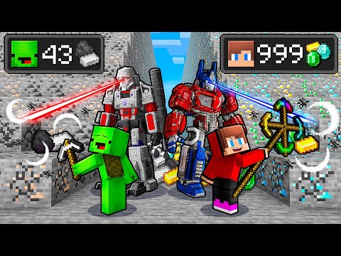 JJ and Mikey: TRANSFORMERS RACE BATTLE in Minecraft - Maizen