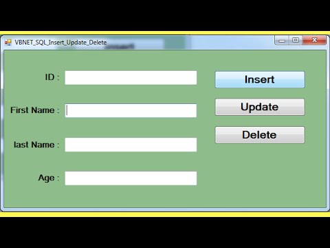 VB.NET And SQL - How To Insert Update Delete From DataBase Using Visual Basic .Net  [ with code ]