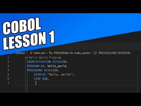 COBOL Lesson 1 -- Introduction