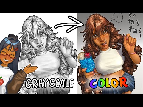 Grayscale to color tutorial and art Tips