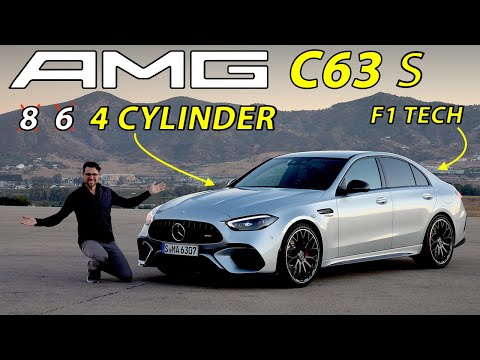 The 2023 Mercedes-AMG C63 S E-Performance is a high-tech machine! DRIVING REVIEW road vs racetrack