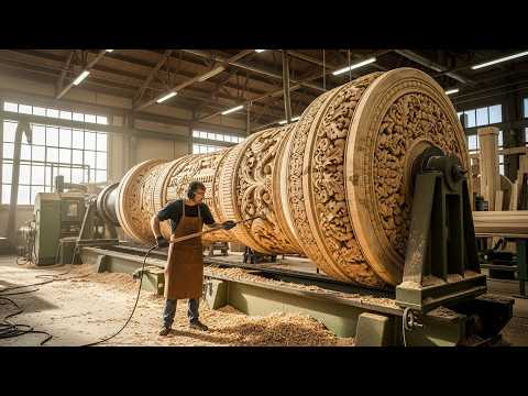 Inside the Handcrafted Woodworking Workshop – The Production Process of a Giant Turned Woodwork Art!