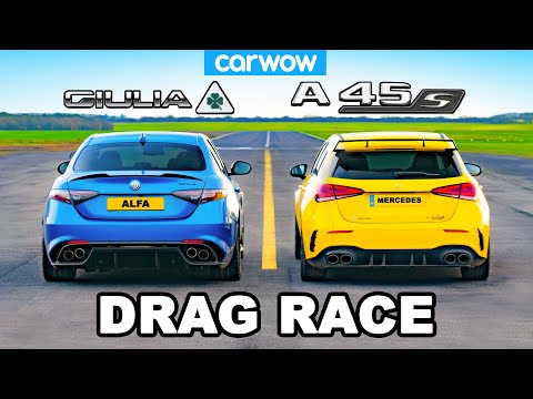 AMG A45 S v Alfa Romeo Giulia QV - DRAG RACE