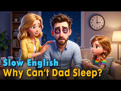 Why Can’t Dad Sleep? | Easy English Listening Practice Story (A1-A2 Level)
