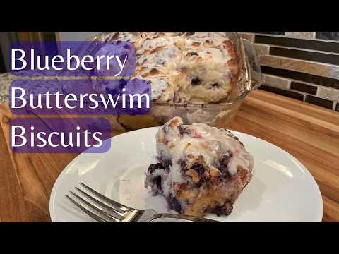 Lemon Glazed Blueberry Buttermilk Biscuits Baked in Butter!