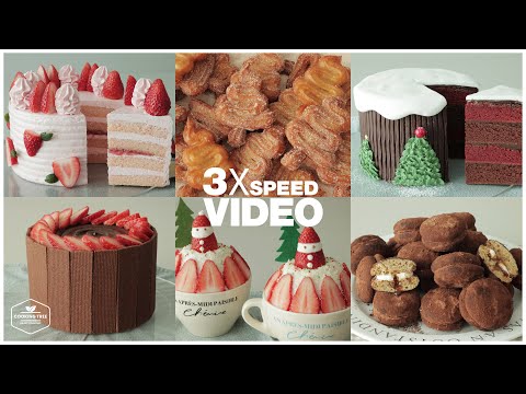 #104 3x Speed 케이크 디저트 베이킹 영상 : Cake Dessert Baking Video | Cooking tree