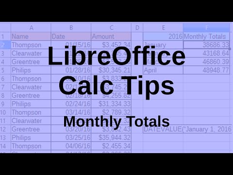 LibreOffice Calc Tips - Monthly totals
