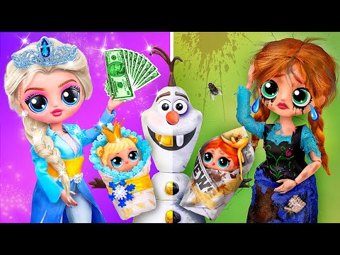 Богатая Эльза и Бедная Анна мамочки / 32 идеи для кукол ЛОЛ
