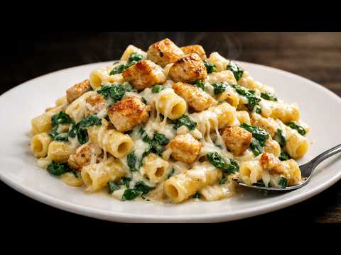 This recipe will drive you crazy!  Creamy chicken and spinach pasta in 15 minutes.