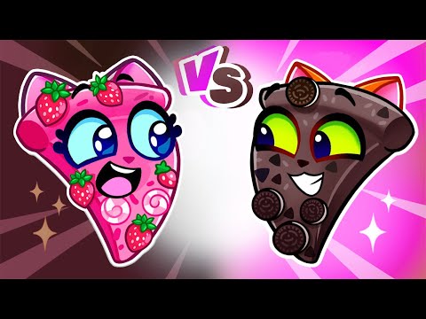 🍕🍫Chocolate VS Fruit Pizza🍓🍕 SUBSCRIBE for Funny Kids Stories♥️