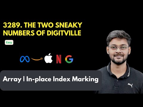 The Two Sneaky Numbers of Digitville | LeetCode 3289 | Array | Google Interview Question